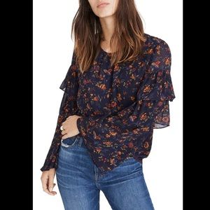 madewell memento ruffle sleeve top